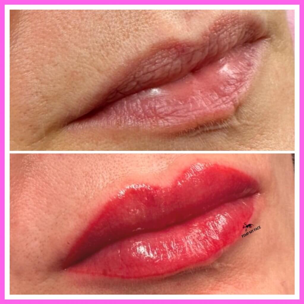 Lippen-Permanent-Make-Up Hamburg-vorher-nachher